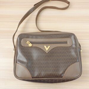 VALENTINO Bag Small Brown Crossbody V Logo Monogram Shoulder Italian PVC Mario